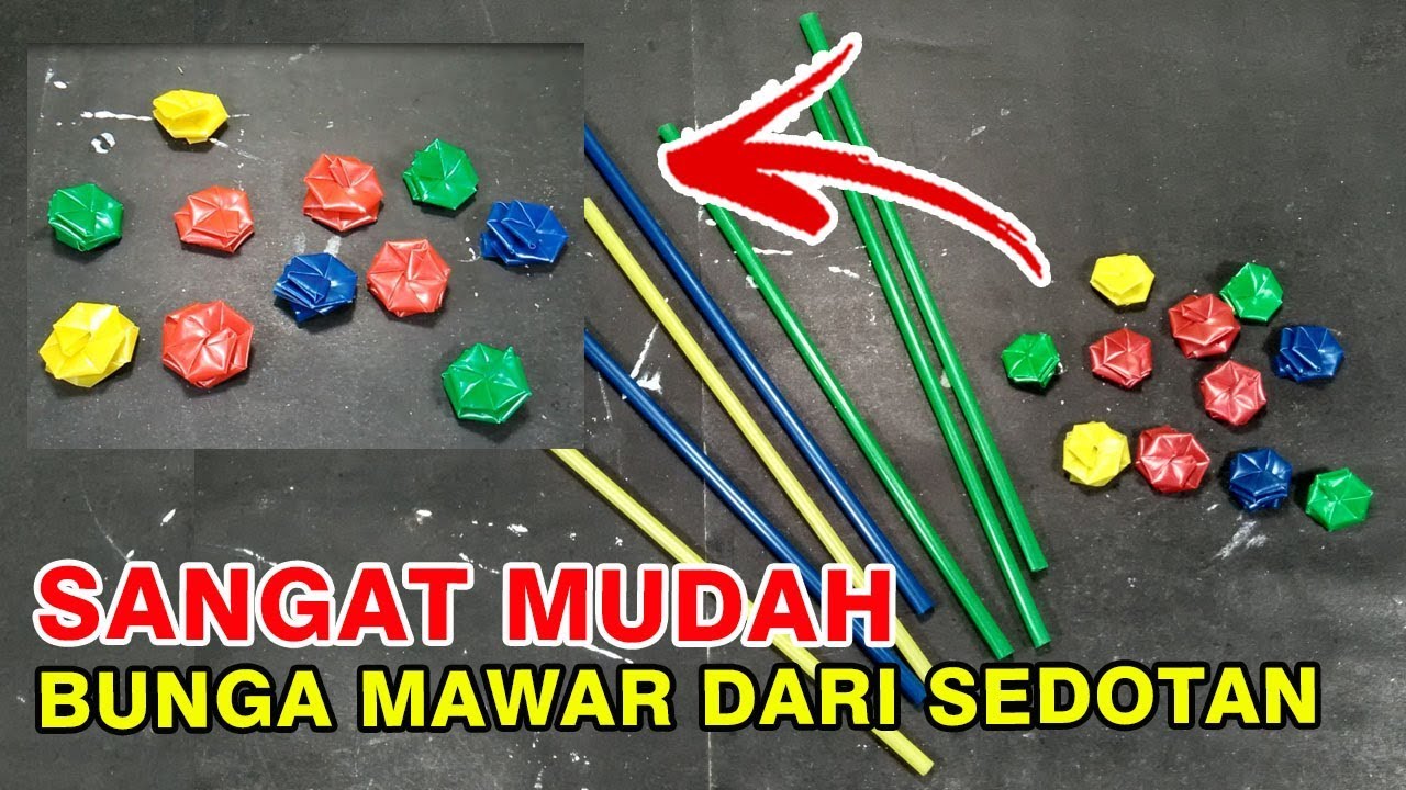 CARA MEMBUAT BUNGA MAWAR DARI SEDOTAN  YouTube