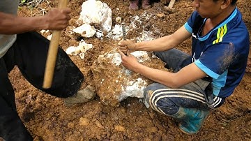 Hành trình khai thác đá can xít ở Lào, lô hàng, triệu Đô. Journey to exploit calcite rocks in Laos,