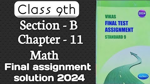 class 9th chap- 11 | Sec- B | Maths | Annual Assignment solution 2024