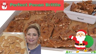 The Perfect Homemade Pecan Brittle Candy | Great for Holiday gift giving