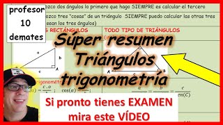 TEOREMA del SENO y del COSENO Esquema y súper Resumen [ Cuando aplicarlos ; TRUCOS y CLAVES ]