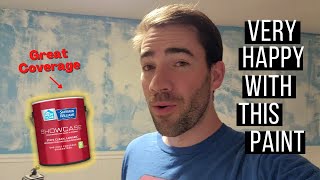 Shirwin Williams covered this terrible wall | Sea Foam and Lazy Blue paint