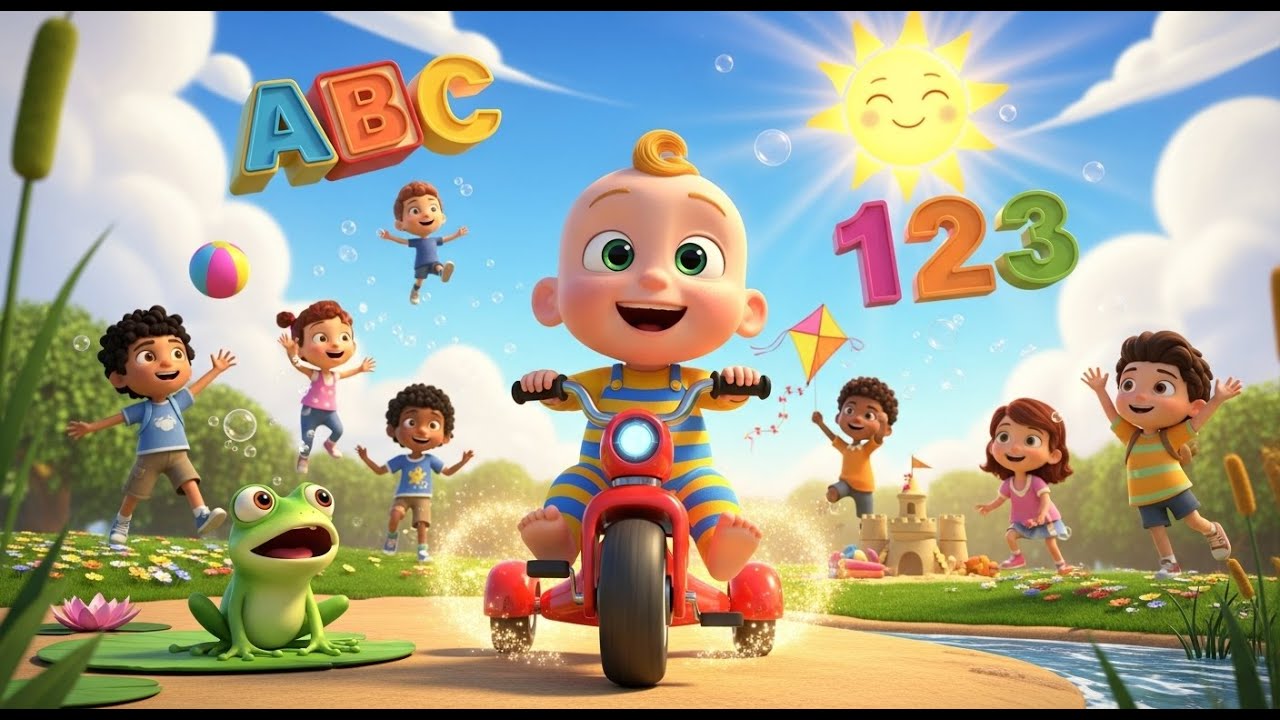 Tricycle Frog 123 Zoom 🐸🚲 Fun Counting Song for Kids | Learn Numbers & Colors
