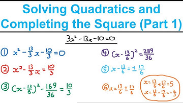 Solving Quadratics and Completing the Square Part 1 - Quadratics (Y1) - Edexcel AS and A Level Maths