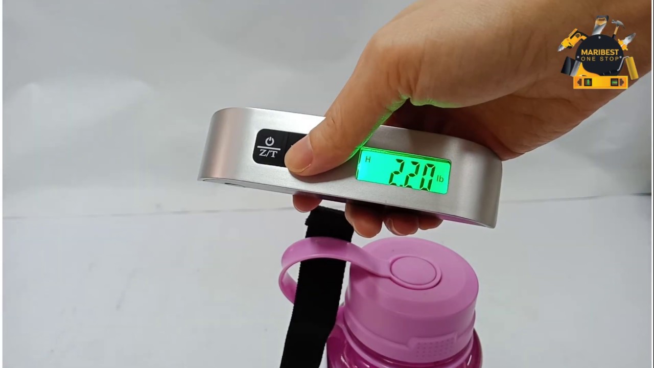 Digital Electronic LCD Luggage Scale Pocket Weighing Scales Travel Hook Hanging Thermometer 50kg