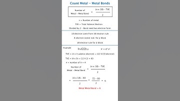 Trick to Count Metal-Metal Bonds in Complex Compounds Shortcut NEET JEE Boards Chemistry Trick Notes