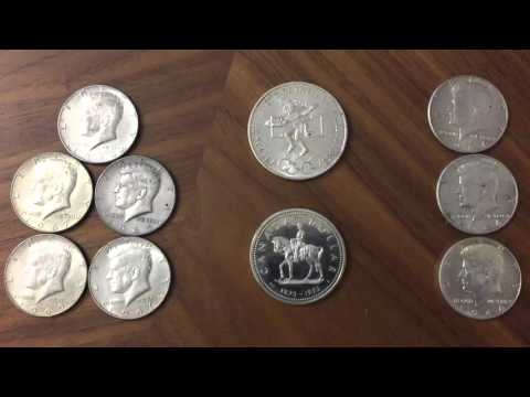 American Silver Half Dollar, 1973 Silver Canadian Dollar, Mexican 1968 Olympic 25 Pesos
