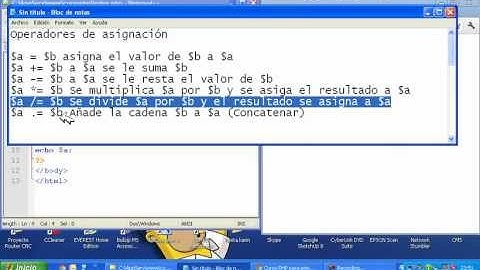 PHP para principiantes - Capitulo 5a - Operadores de Asignacion.avi