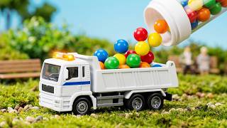 Magic Toy Capsules in the Sandbox! π Fire Truck, Police Car & More!