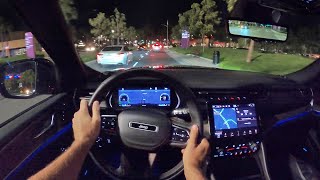 2021 Jeep Grand Cherokee L V6 Summit 4x4 POV Night Drive (3D Audio)(ASMR)