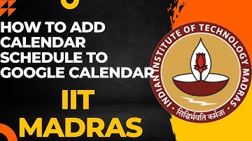 How to add IIT Madras (BS) Schedule Calendar to your Google Calendar