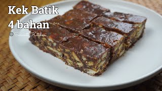 Kek Batik 4 bahan sahaja (Eggless Biscuits Cake) | resipi anti gagal