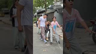 Caught Faking It | MUSCLE MAN | #namphuong #muscleman #funny #shorts #hero #kindness