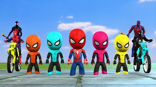 Siêu nhân người nhện vs 5 Spider Man kid goes to school vs Venom, thanos, batman vs iron man vs hulk