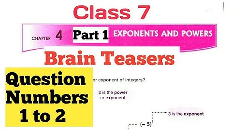 D.A.V. Math | Class 7 | Ch-4 | Exponents and Powers | Brain Teasers | Part 1 | By Art Of Mathematica