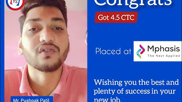 Congratulations Pushpak Patil Got Placed with Mphasis with 4.5 CTC| Java Tutorial | Best Institute
