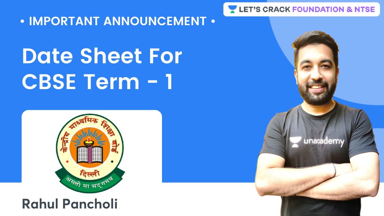 Important Announcement | CBSE Term - 1 Date Sheet | Foundation & NTSE | Rahul Pancholi