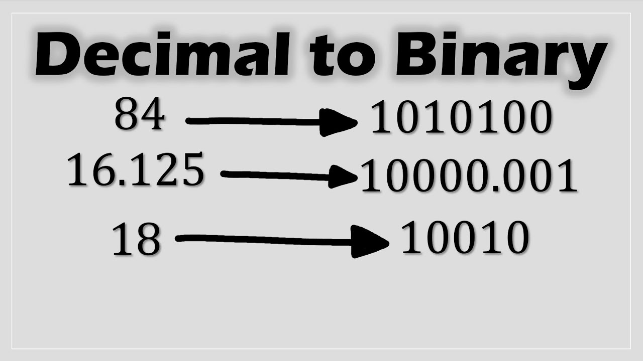 How to Convert Decimal to Binary (Vice-Versa Explained) - YouTube