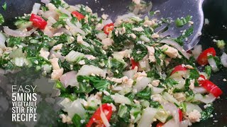 5mins Instant Stir Fry Bok Choi Recipe / Sawi Putih Goreng Simple / Vegetarian