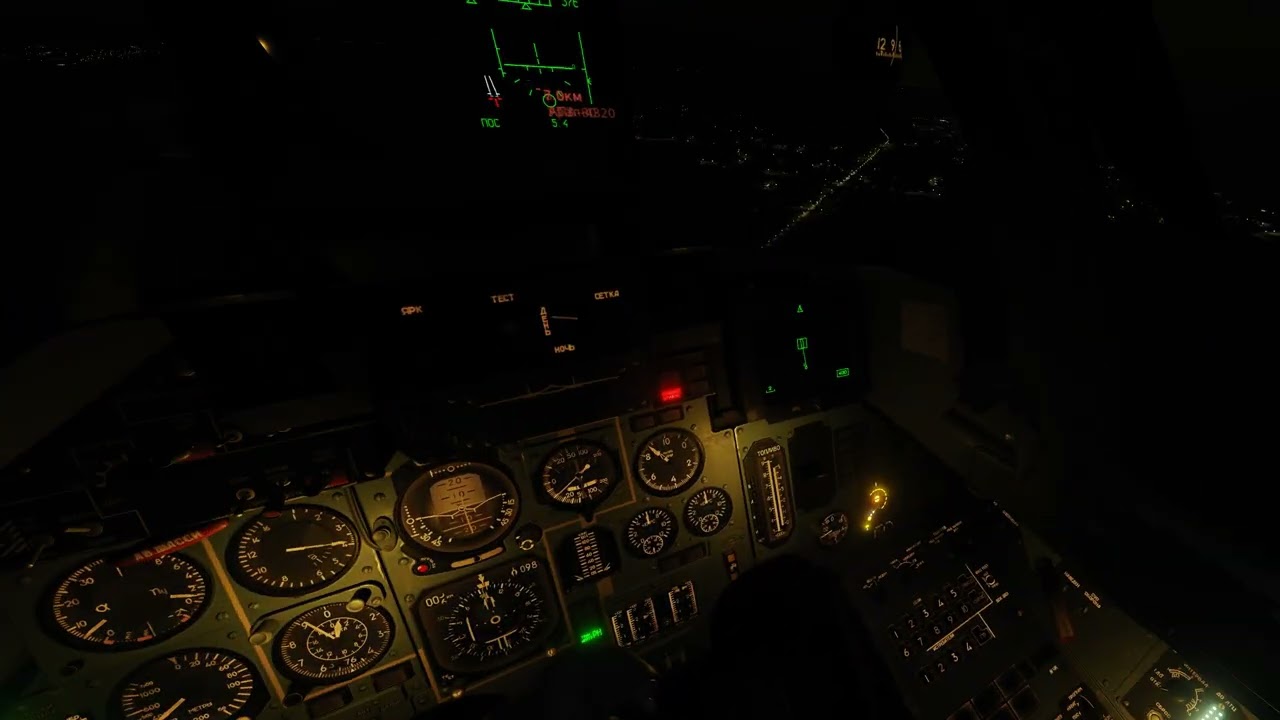 DCS Су-27, посадка ночью без КГМ с боковым ветром