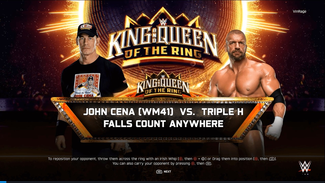 WWE 2K25: KOTR - Semi Finals (Match 2) John Cena vs Triple H W/Friends | Falls Count Anywhere