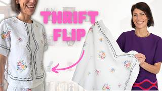 Let's Upcycle! SEWING Thrift Flip Using a Vintage Tablecloth