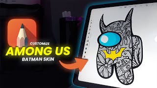 Drawing Among Us Batman Skin in 2 Minutes - Autodesk Sketchbook & Samsung Tab S6 Lite #Part17 screenshot 5