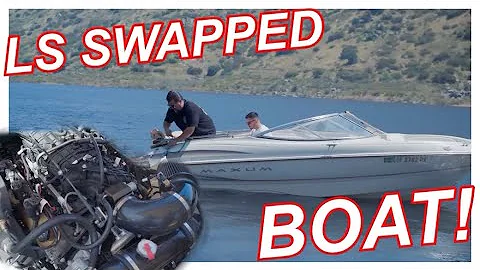 Power boat gets junkyard LS swapped 5.3 v8 | build breakdown + top speed lake testing