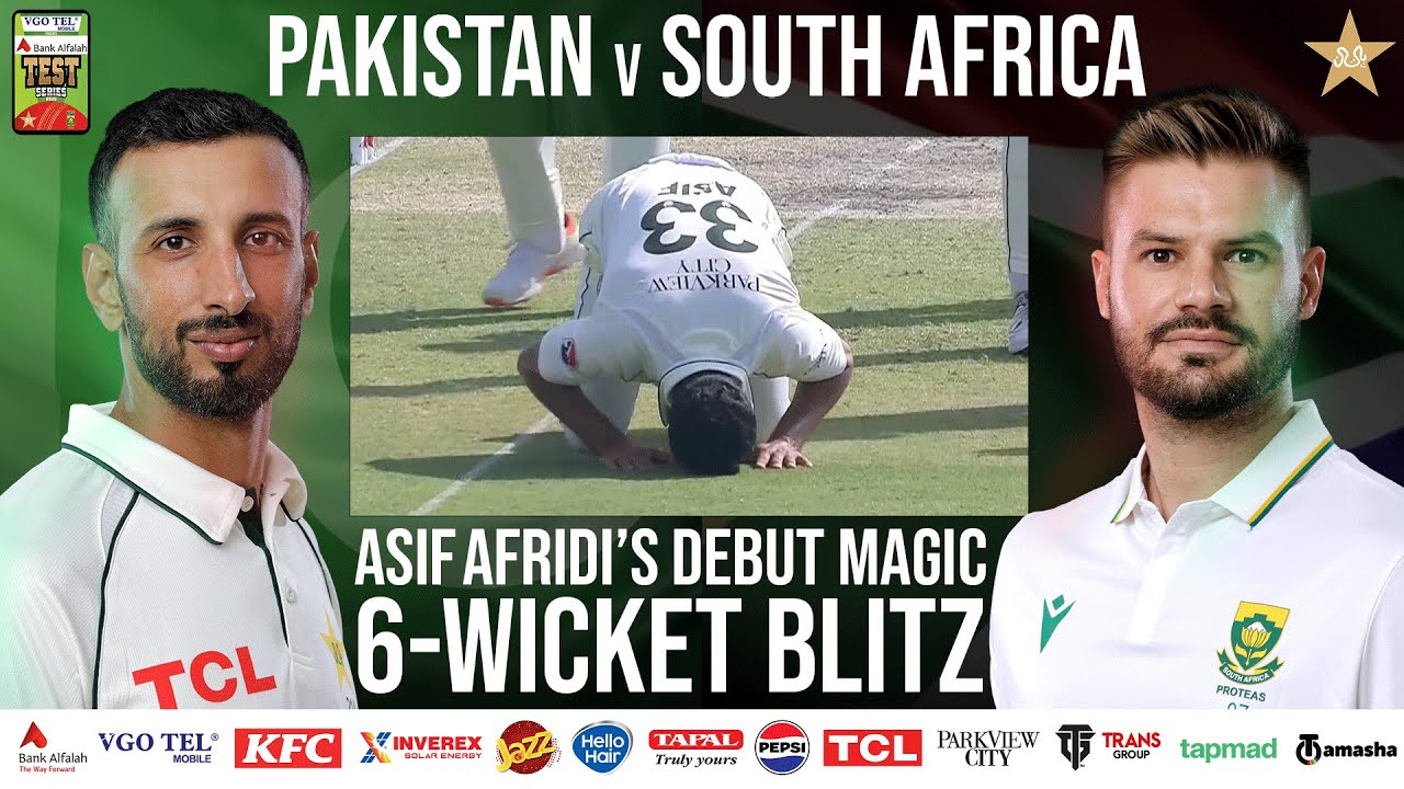 Pakistan R Asif Fs Asif Afridi Takes 6‑fer in His First Test | PAK vs SA Test Series 2025 ...