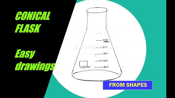 how to draw easy CONICAL FLASK / ERLENMEYER FLASK / OBJECTS / CHEMISTRY / w/-NOTES / ALL BOARDS