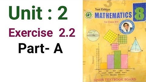 #Maths  Maths | Class : 8 | Unit No : 2 |Eercise : 2.2 | Part - 1 |STBB|