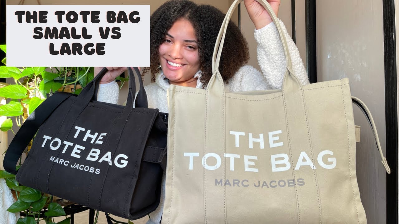 THE TOTE BAG MARC JACOBS REVIEW + SIZE COMPARISON SMALL VS LARGE + WHAT  FITS 