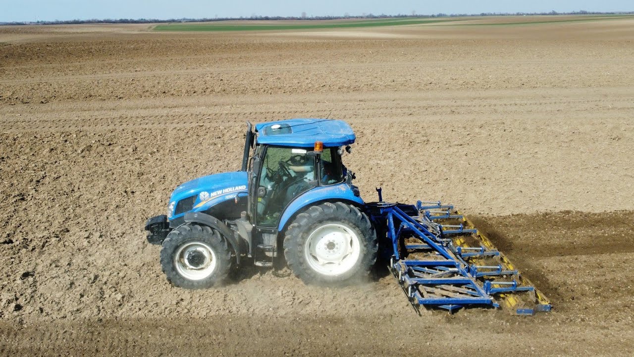 Zatvaranje brazde | New Holland TD5.105 & Tupanjac poluteška drljača 4.4m || DJI  Mavic Mini ||