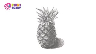 How to draw a pineapple with pencil
