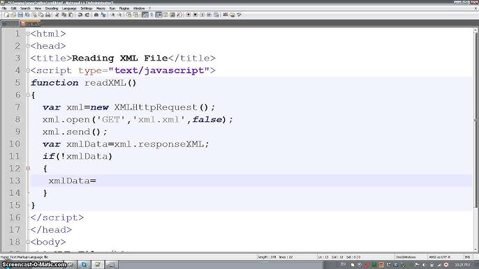 23 Read Xml File Using Javascript