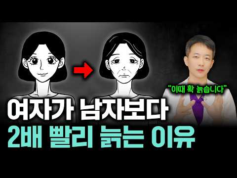 이런 이유 때문에 여자가 남자보다 2배 빨리 늙습니다