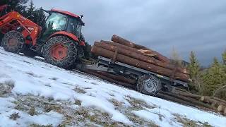 Kubota Tractor M7060 M4072 Torq L. Holzarbeit, Forestry work Lavori forestali Wacker-Neuson Dorn-Tec