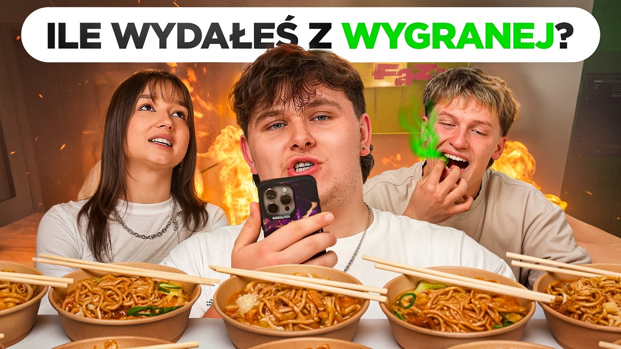 ILE WYDAŁ Z WYGRANEJ Z T5M3⁉️🍜  * mukbang*