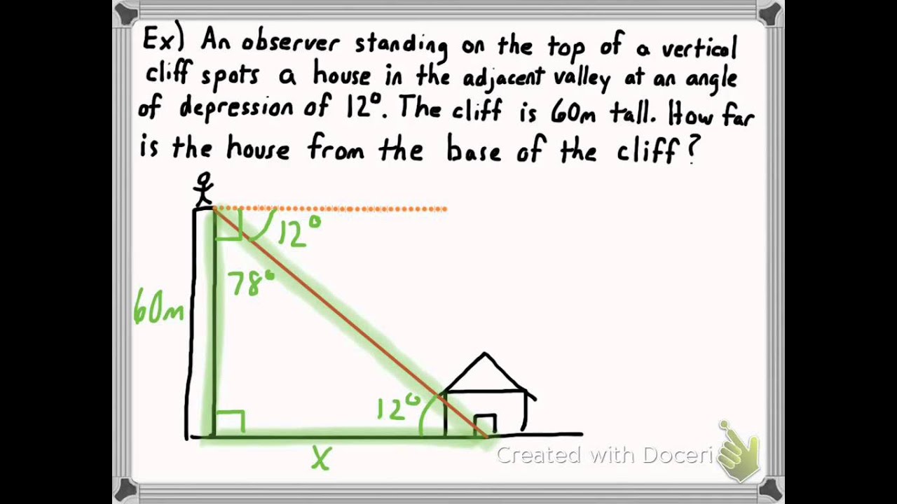 how to solve angle of depression and elevation problems