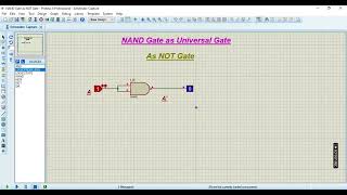 DLD LAB 3 #NAND Gate as NOT Gate #Proteus Simulation #Kanwal's official screenshot 3