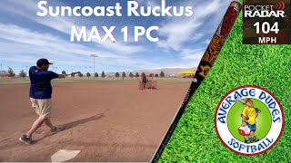 Suncoast Ruckus MAX 1 PC Review Slowpitch Softball Bat Review - Average Dudes Softball