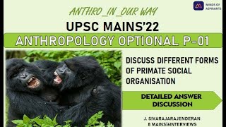 Different forms of Primate Social Organisation🦍|UPSC MAINS'22|Anthropology|J.Sivarajarajendran|MOA