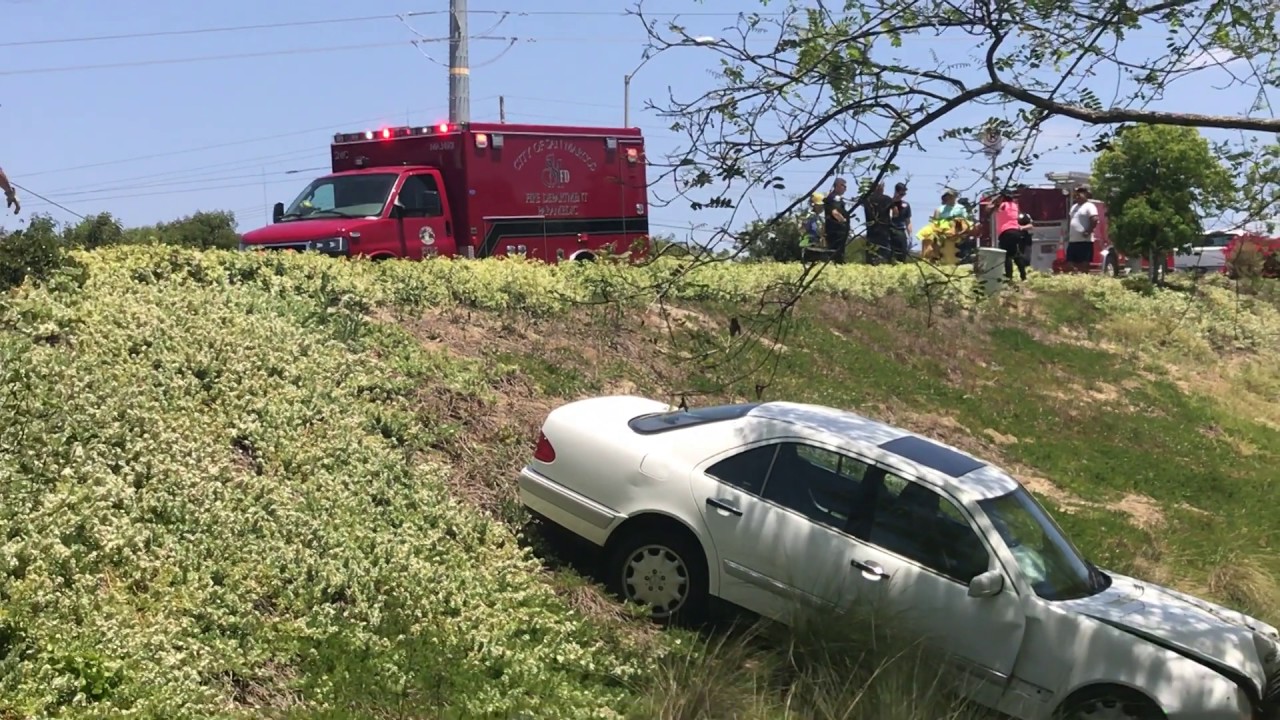 Car Crashes Down Embankment in Carlsbad May 14, 2017 YouTube