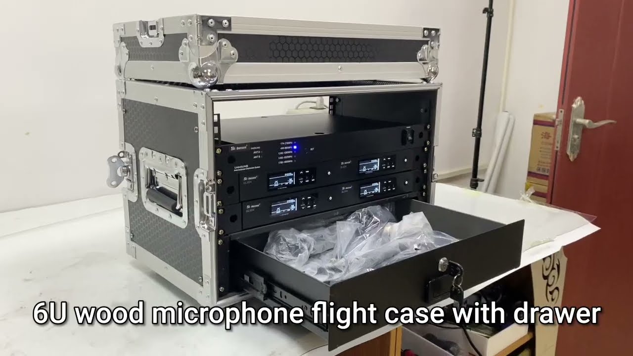 New Arrival 6U Microphone Wood flight case with drawer！It's the safety coat for your audio equipment