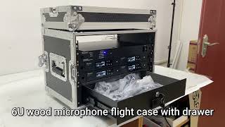 New Arrival 6U Microphone Wood Flight Case With Drawerits The Safety Coat For Your Audio Equipment