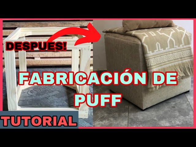 DIY cómo HACER un puff cuadrado TAPIZADO con poco DESDE CERO! - YouTube