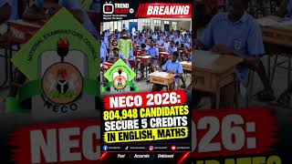 NECO 2026: 804,948 Candidates Secure 5 Credits In English, Maths
