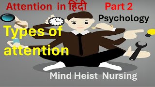 Types of Attention  from psychology , Explained in Hindi with full note in hindi English 