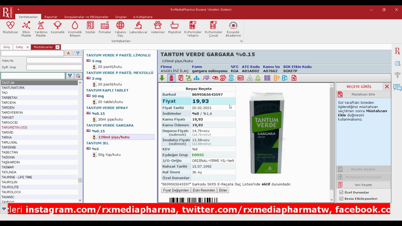 RxMediaPharma Eczane Yönetim Sistemi | Perakende Satış İşlemleri