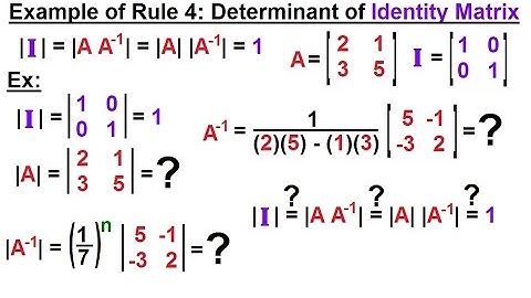 Linear Algebra: Ch 2 - Determinants (10 of 48) Example of Rule 4: Determinant of Idenitity Matrix